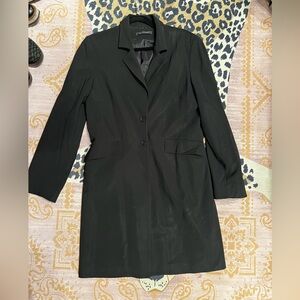 Tahari Classic Black 2 button long Women's Coat M/L